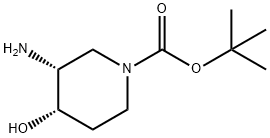 tert-butyl (3R,4S)-3-amino-4-hydroxypiperidine-1-carboxylate Structure