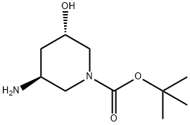 (3S,5S)-3-Amino-5-hydroxy-piperidine-1-carboxylic acid tert-butyl ester Structure