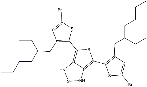 4,6-bis(5'-bromo-3'-(2-ethylhexyl)thien-2'-yl)thieno[3,4-c][1,2,5]thiadiazole Structure
