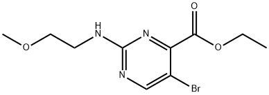 Ethyl 5-bromo-2-((2-methoxyethyl)amino)pyrimidine-4-carboxylate 구조식 이미지