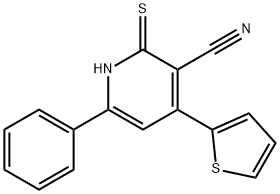 6-phenyl-4-(thiophen-2-yl)-2-thioxo-1,2-dihydropyridine-3-carbonitrile Structure