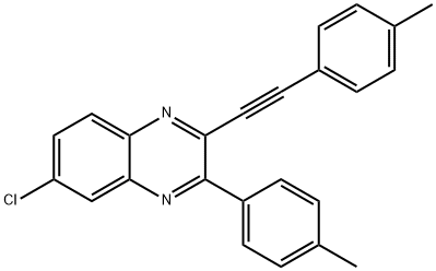 6-Chloro-3-(p-tolyl)-2-(p-tolylethynyl)quinoxaline 구조식 이미지