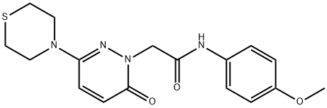 N-(4-methoxyphenyl)-2-[6-oxo-3-(thiomorpholin-4-yl)pyridazin-1(6H)-yl]acetamide Structure