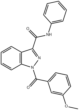 1-(3-Methoxybenzoyl)-N-phenyl-1H-indazole-3-carboxamide 구조식 이미지