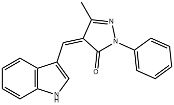 4-(1H-indol-3-ylmethylene)-5-methyl-2-phenyl-2,4-dihydro-3H-pyrazol-3-one Structure