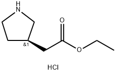 (R)-ethyl 2-(pyrrolidin-3-yl)acetate hydrochloride 구조식 이미지