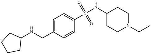 4-((Cyclopentylamino)methyl)-N-(1-ethylpiperidin-4-yl)benzenesulfonamide Structure