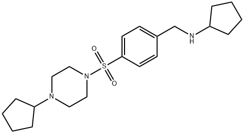 N-(4-((4-Cyclopentylpiperazin-1-yl)sulfonyl)benzyl)cyclopentanamine 구조식 이미지