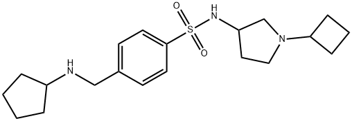 N-(1-Cyclobutylpyrrolidin-3-yl)-4-((cyclopentylamino)methyl)benzenesulfonamide Structure