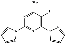 5-bromo-2,6-di(1H-pyrazol-1-yl)pyrimidin-4-amine Structure