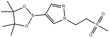 1-(2-(Methylsulfonyl)ethyl)-4-(4,4,5,5-tetramethyl-1,3,2-dioxaborolan-2-yl)-1H-pyrazole 구조식 이미지
