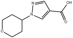 1-(테트라히드로-피란-4-일)-1H-피라졸-4-카르복실산 구조식 이미지