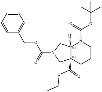 Cis-Tetrahydro-Pyrrolo[3,4-B]Pyridine-1,4A,6-Tricarboxylic Acid 6-Benzyl Ester 1-Tert-Butyl Ester 4A-Ethyl Ester Structure
