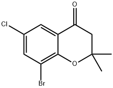 8-Bromo-6-chloro-2,2-dimethylchroman-4-one 구조식 이미지
