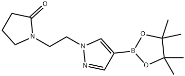 1-{2-[4-(tetramethyl-1,3,2-dioxaborolan-2-yl)-1H-pyrazol-1-yl]ethyl}pyrrolidin-2-one 구조식 이미지