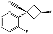 cis-3-fluoro-1-(3-fluoropyridin-2-yl)cyclobutane-1-carbonitrile 구조식 이미지