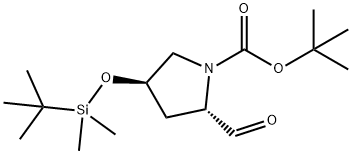 (4R)-(tert-Butyl-dimethyl-silanyloxy)-(2S)-formyl-pyrrolidine-1-carboxylic acid 구조식 이미지