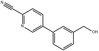 5-[3-(hydroxymethyl)phenyl]-2-Pyridinecarbonitrile Structure