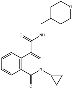 2-cyclopropyl-1-oxo-N-(tetrahydro-2H-pyran-4-ylmethyl)-1,2-dihydroisoquinoline-4-carboxamide Structure