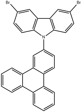 3,6-Dibromo-9-(triphenylen-2-yl)carbazole 구조식 이미지