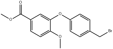 Methyl 3-(4-(bromomethyl)phenoxy)-4-methoxybenzoate 구조식 이미지