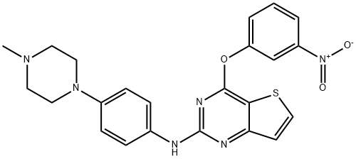 N-(4-(4-methylpiperazin-1-yl)phenyl)-4-(3-nitrophenoxy)thieno[3,2-d]pyrimidin-2-amine Structure