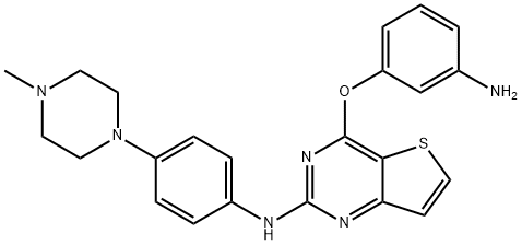 Thieno[3,2-d]pyrimidin-2-amine,4-(3-aminophenoxy)-N-[4-(4-methyl-1-piperazinyl)phenyl]- Structure