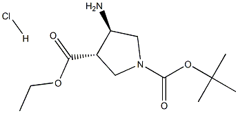 TRANS-4-AMINO-1-BOC-3-PYRROLIDINECARBOXYLIC ACID ETHYL ESTER HCL 구조식 이미지