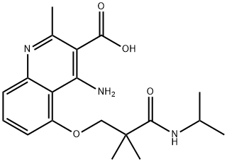 4-amino-5-(3-(isopropylamino)-2,2-dimethyl-3-oxopropoxy)-2-methylquinoline-3-carboxylicacid Structure