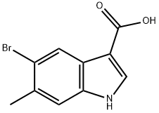 5-bromo-6-methyl-1H-Indole-3-carboxylic acid 구조식 이미지