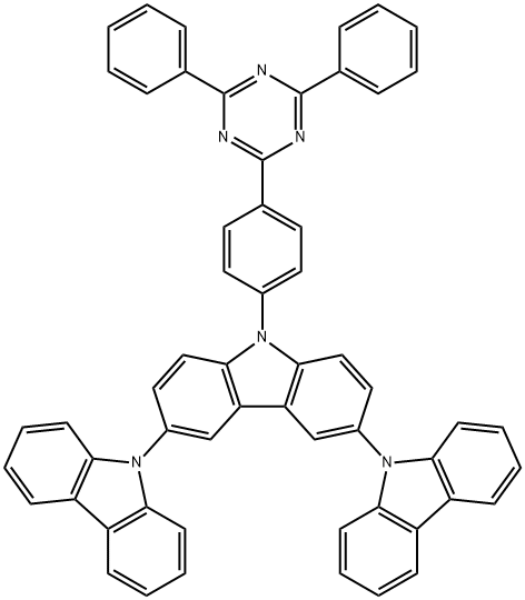 9'-(4-(4,6-diphenyl-1,3,5-triazin-2-yl)phenyl)-9'H-9,3':6',9''-tercarbazole Structure