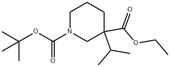 3-(1-methylethyl)-1,3-Piperidinedicarboxylic acid 1-(1,1-dimethylethyl) 3-ethyl ester 구조식 이미지