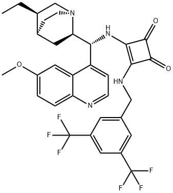 3-[[[3,5-bis(trifluoromethyl)phenyl]methyl]amino]-4-[[(9R)-10,11-dihydro-6'-methoxycinchonan-9-yl]amino]-3-Cyclobutene-1,2-dione Structure