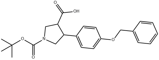 4-(4-(Benzyloxy)phenyl)-1-(tert-butoxycarbonyl)pyrrolidine-3-carboxylic acid Structure