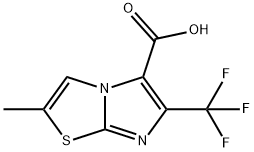 2-Methyl-6-(trifluoromethyl)imidazo[2,1-b]thiazole-5-carboxylic acid 구조식 이미지