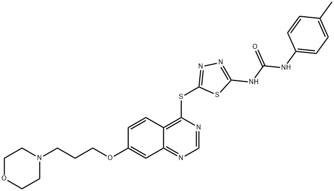 1370256-78-2 1-(5-(7-(3-morpholinopropoxy)quinazolin-4-ylthio)-1,3,4-thiadiazol-2-yl)-3-p-tolylurea