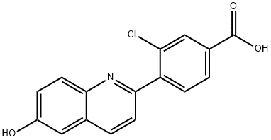 3-클로로-4-(6-하이드록시퀴놀린-2-일)벤조산 구조식 이미지