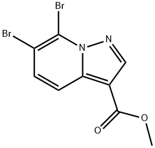 6,7-Dibromo-pyrazolo[1,5-a]pyridine-3-carboxylic acid methyl ester 구조식 이미지