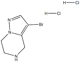 3-Bromo-4,5,6,7-tetrahydro-pyrazolo[1,5-a]pyrazine dihydrochloride 구조식 이미지