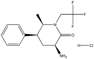(3S,5S,6R)-3-amino-6-methyl-5-phenyl-1-(2,2,2-trifluoroethyl)piperidin-2-one hydrochloride Structure