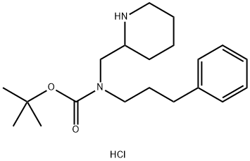 tert-Butyl (3-phenylpropyl)(piperidin-2-ylmethyl)carbamate hydrochloride Structure