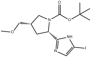 (2S,4S)-2-(5-Iodo-1H-imidazol-2-yl)-4-(methoxymethyl)-1-pyrrolidinecarboxylic acid 1,1-dimethylethyl ester Structure