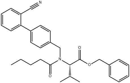 (S)-Benzyl 2-(N-((2'-cyano-[1,1'-biphenyl]-4-yl)methyl)pentanamido)-3-methylbutanoate 구조식 이미지