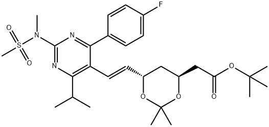 tert-butyl 2-((4S,6S)-6-((E)-2-(4-(4-fluorophenyl)-6-isopropyl-2-(N-methylmethylsulfonamido)pyrimidin-5-yl)vinyl)-2,2-dimethyl-1,3-dioxan-4-yl)acetate Structure