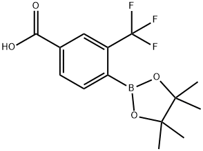 Benzoic acid, 4-(4,4,5,5-tetramethyl-1,3,2-dioxaborolan-2-yl)-3-(trifluoromethyl)- Structure