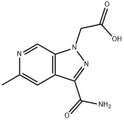 3-(aminocarbonyl)-5-methyl-1H-Pyrazolo[3,4-c]pyridine-1-acetic acid 구조식 이미지