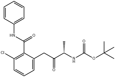 (S)-tert-butyl 4-(3-chloro-2-(phenylcarbamoyl)phenyl)-3-oxobutan-2-ylcarbamate 구조식 이미지