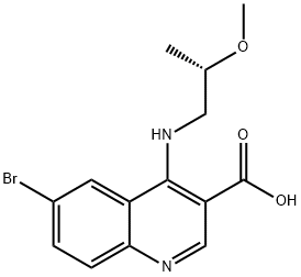 6-bromo-4-[[(2S)-2-methoxypropyl]amino]quinoline-3-carboxylic acid 구조식 이미지
