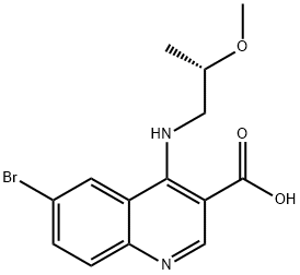 6-bromo-4-[[(2S)-2-methoxypropyl]amino]quinoline-3-carboxylic acid Structure