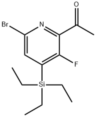 1-[6-bromo-3-fluoro-4-(triethylsilyl)-2-pyridinyl]Ethanone Structure